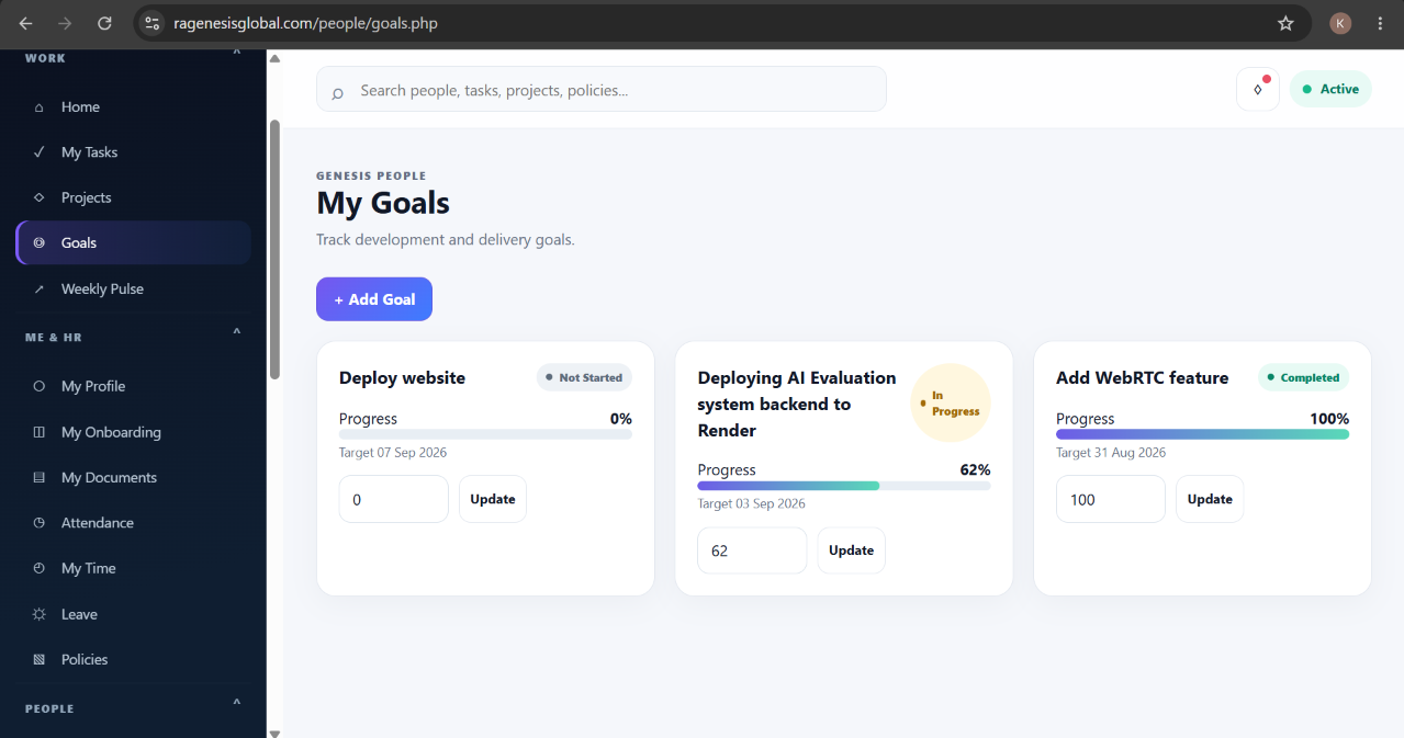 MySphere work management screen